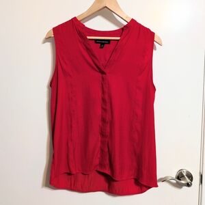 Banana Republic Red Sleeveless Blouse V-Neck Work Top Career Shell M